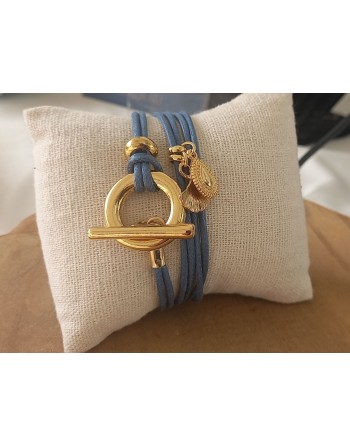 Bracelet Rozenn Bleu - Or